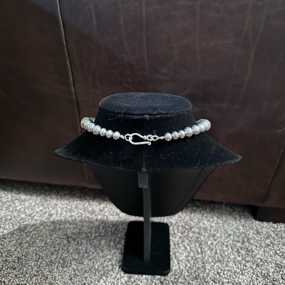 Hand Crafted Sterling Silver Beaded Necklace - Picture 3 of 4